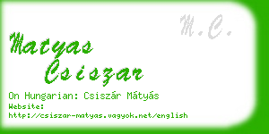 matyas csiszar business card